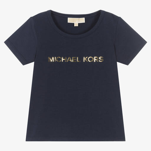 Michael Kors Kids-T-shirt bleu en coton fille | Childrensalon Outlet
