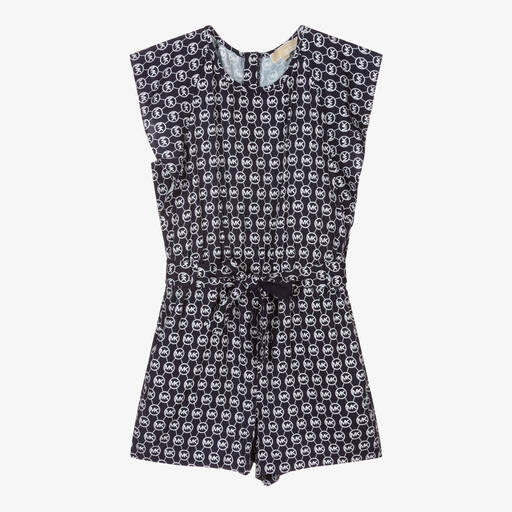 Michael Kors Kids-Синий комбинезон с принтом-логотипом MK для девочек | Childrensalon Outlet
