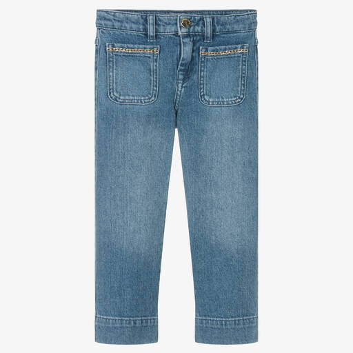 Michael Kors Kids-Girls Blue Straight Denim Jeans | Childrensalon Outlet