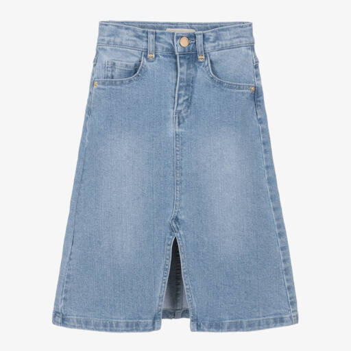 Michael Kors Kids-تنورة جينز كلاسيكية زرقاء للبنات | Childrensalon Outlet