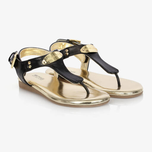 Michael Kors Kids-Girls Ebony Emblem Sandals | Childrensalon Outlet