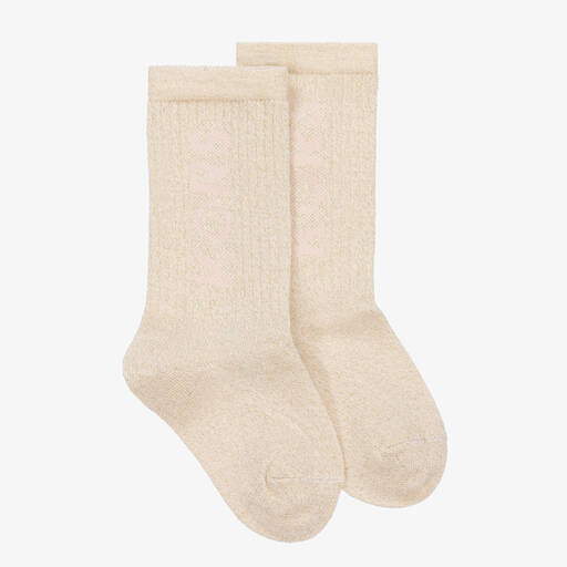 Michael Kors Kids-Girls Ivory Cotton Glitter Socks | Childrensalon Outlet