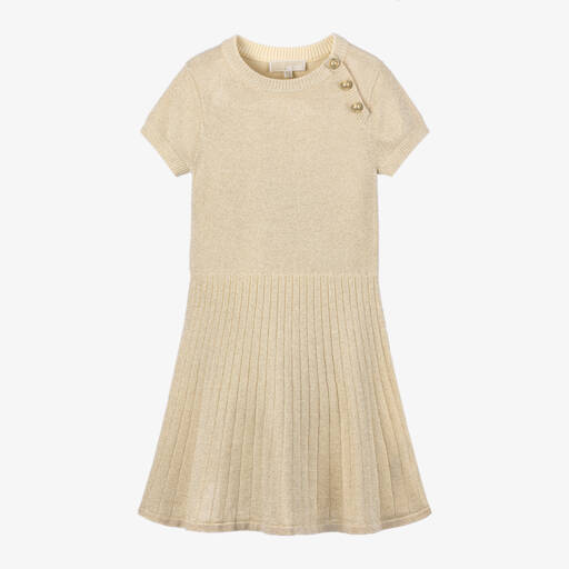 Michael Kors Kids-Платье с блестящей вязкой и плиссировкой для девочек | Childrensalon Outlet
