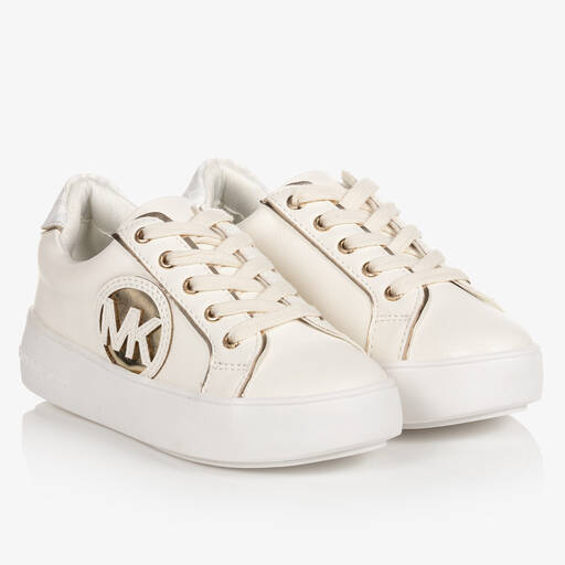Michael Kors Kids-Sneakers in Weiß und Gold (M) | Childrensalon Outlet