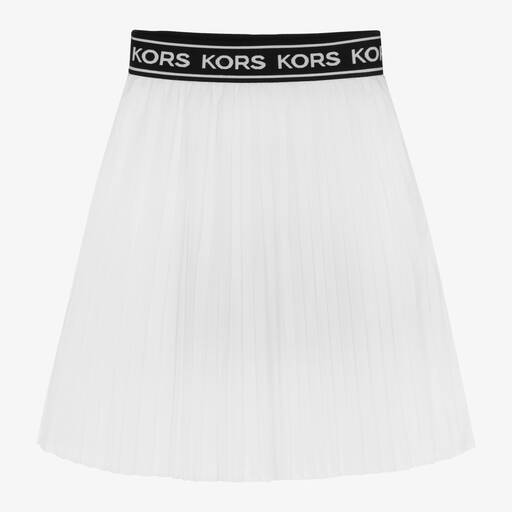 Michael Kors Kids-Girls White Pleated Skirt | Childrensalon Outlet