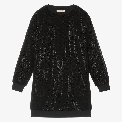 Michael Kors Kids-Teen Girls Black Sequin Sweatshirt Dress | Childrensalon Outlet
