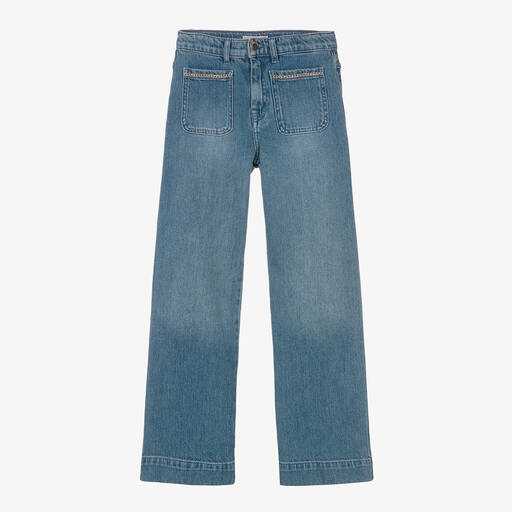 Michael Kors Kids-Teen Girls Blue Straight Denim Jeans | Childrensalon Outlet