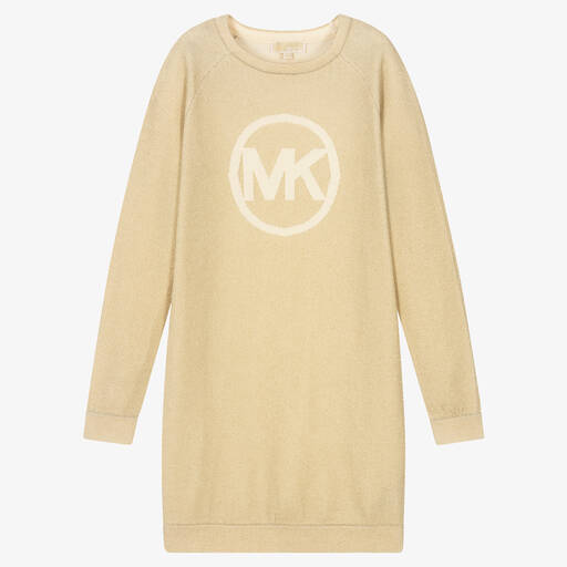 Michael Kors Kids-Goldfarbenes Teen Pulloverkleid (M) | Childrensalon Outlet