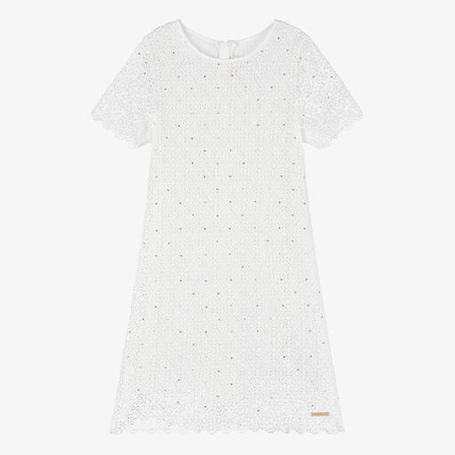Michael Kors Kids-فستان دانتيل جوبير لون عاجي للمراهقات | Childrensalon Outlet