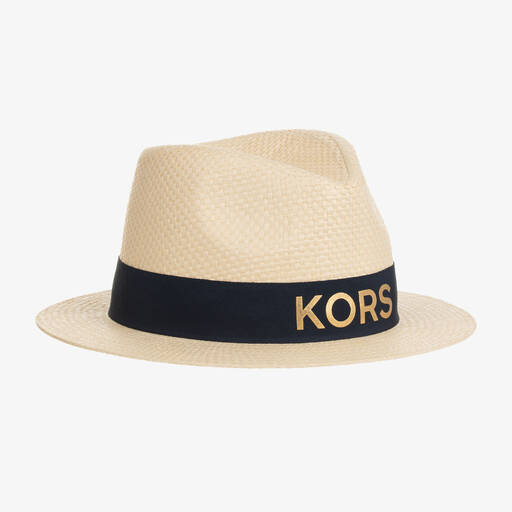 Michael Kors Kids-Teen Girls Light Beige Straw Hat | Childrensalon Outlet