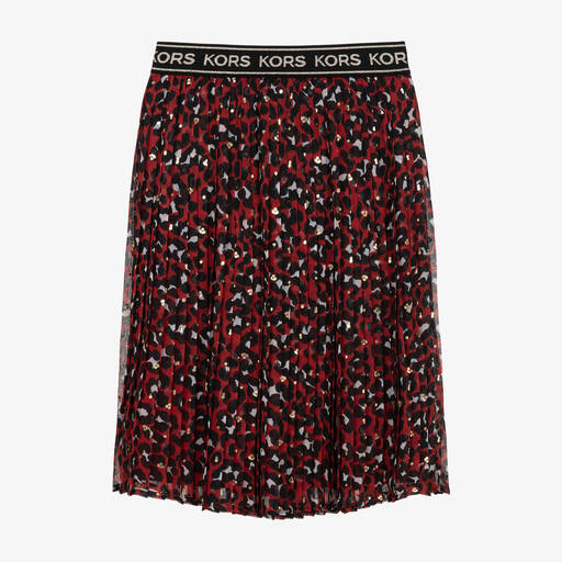 Michael Kors Kids-Teen Girls Red Pleated Chiffon Skirt | Childrensalon Outlet