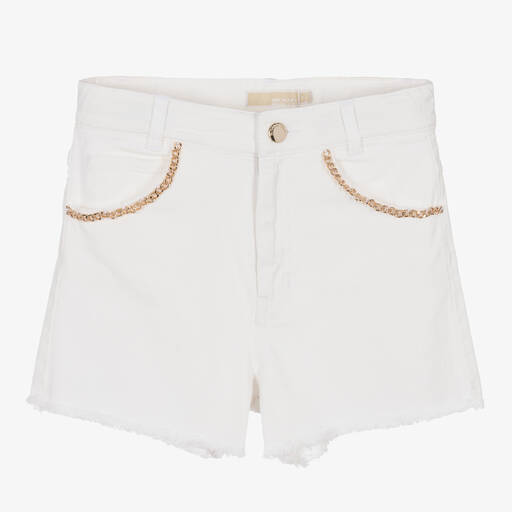Michael Kors Kids-Teen Girls White Denim Shorts  | Childrensalon Outlet