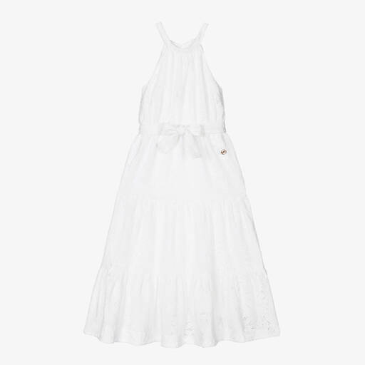 Michael Kors Kids-Белое платье с вышивкой английской гладью | Childrensalon Outlet