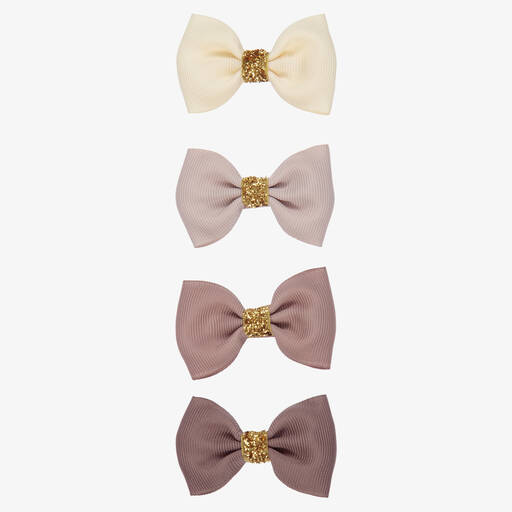 Milledeux-Girls Beige Hair Clips (4 Pack) | Childrensalon Outlet
