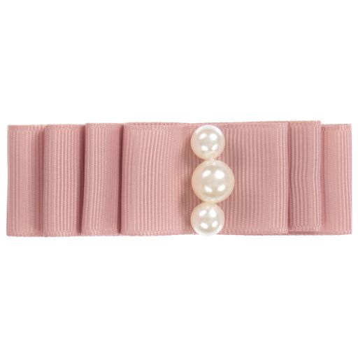 Milledeux-Barrette rose à perles (8 cm) | Childrensalon Outlet