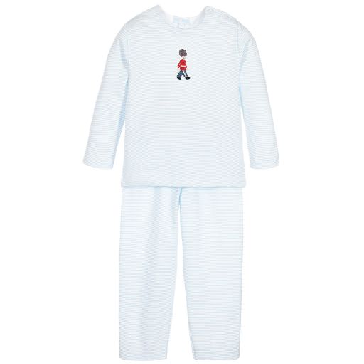Mini-la-Mode-Pyjama bleu en coton Pima Garçon  | Childrensalon Outlet