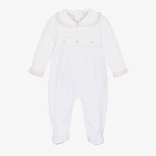Mini-la-Mode-Girls Hand-Smocked Cotton Sleepsuit | Childrensalon Outlet