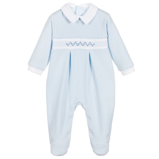 Mini-la-Mode-Smocked Pima Cotton Babygrow | Childrensalon Outlet