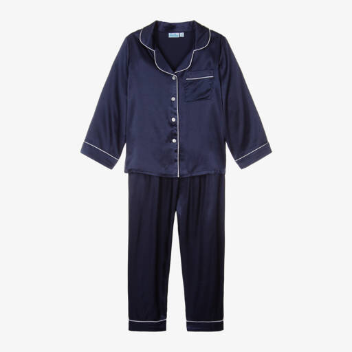 Mini Lunn-Girls Midnight Satin Sleepwear Set | Childrensalon Outlet
