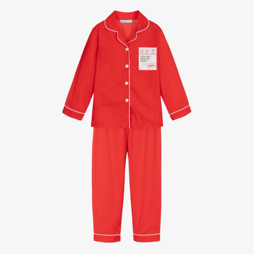Mini Lunn-ملابس نوم قطنية حمراء للبنات لعطلة | Childrensalon Outlet