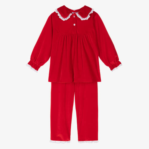 Mini Lunn-Велюровый комплект для сна алого цвета для девочек | Childrensalon Outlet