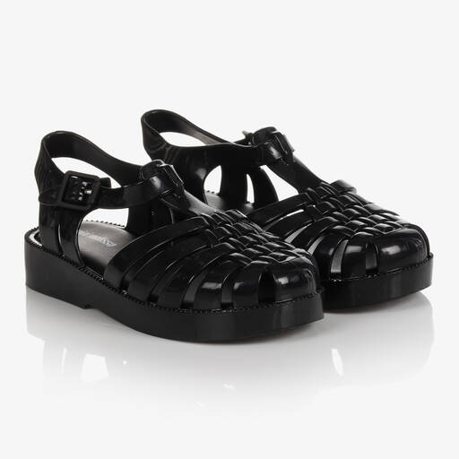 Mini Melissa-Black Jelly Shoes | Childrensalon Outlet