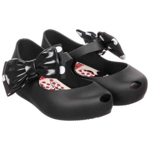 Mini Melissa-Black Minnie Bow Jelly Shoes | Childrensalon Outlet