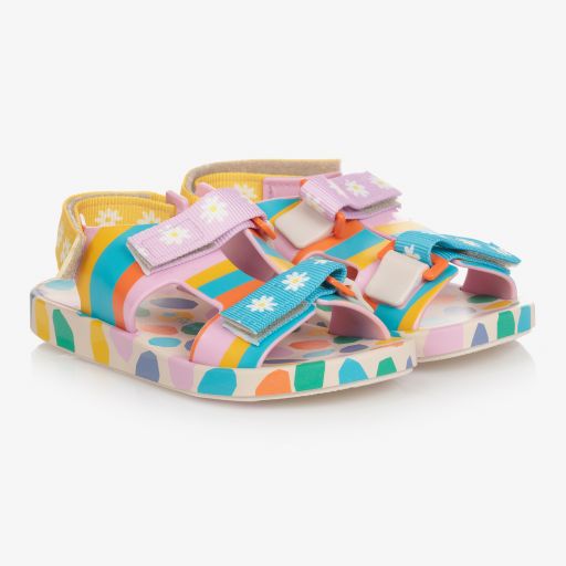 Mini Melissa-Girls Beige Velcro Sandals | Childrensalon Outlet