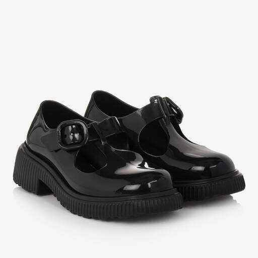 Mini Melissa-Girls Black T-Bar Jelly Shoes | Childrensalon Outlet