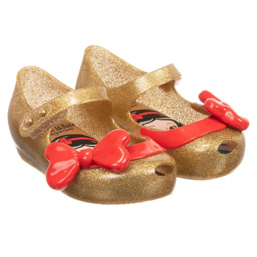 Mini Melissa-حذاء "ديزني" جيلي لون ذهبي للبنات | Childrensalon Outlet