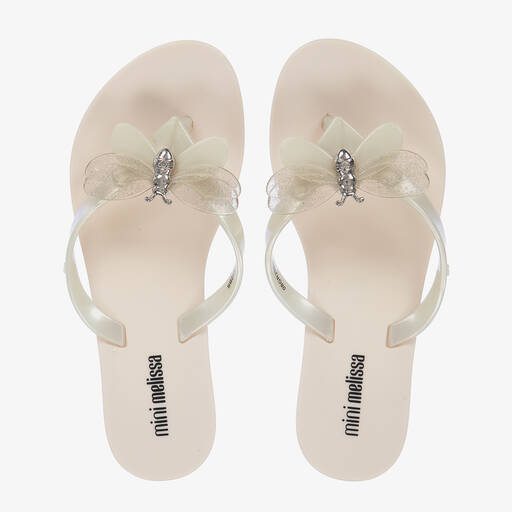 Mini Melissa-Белые резиновые вьетнамки с жуками | Childrensalon Outlet