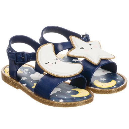 Mini Melissa-Girls Navy Blue Jelly Sandals | Childrensalon Outlet