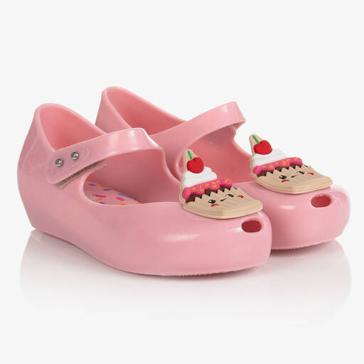 Mini Melissa-Girls Pink Cupcake Jelly Shoes | Childrensalon Outlet