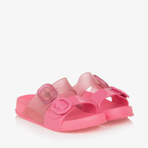 Mini Melissa-Girls Pink Glitter Sliders | Childrensalon Outlet