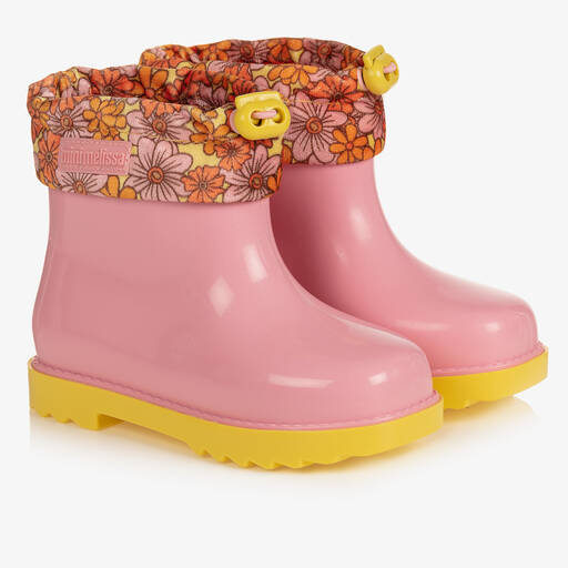 Mini Melissa-Girls Pink PVC Rain Boots | Childrensalon Outlet