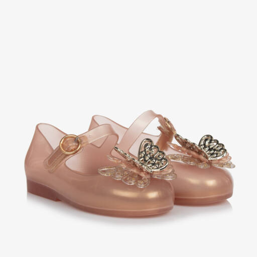 Mini Melissa-Girls Shimmer Butterfly Jelly Flats | Childrensalon Outlet