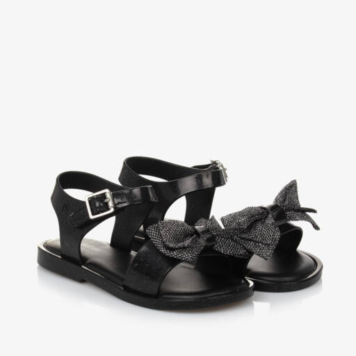 Mini Melissa-Girls Sparkle Bow Jelly Sandals | Childrensalon Outlet