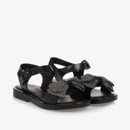 Mini Melissa-Girls Sparkling Bow Jelly Sandals | Childrensalon Outlet