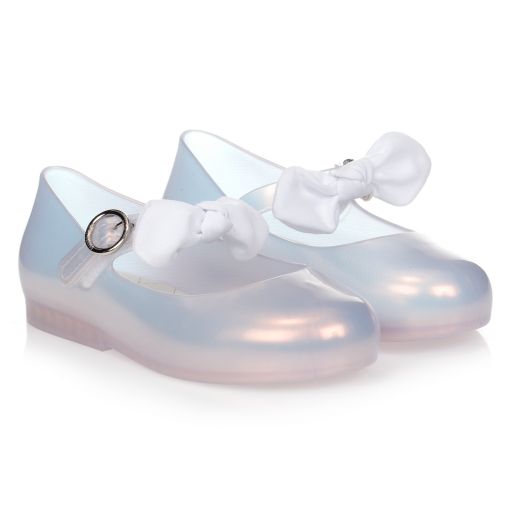 Mini Melissa-Pearl White Bow Jelly Shoes | Childrensalon Outlet
