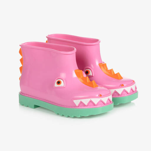 Mini Melissa-Pink Dino PVC Rain Boots | Childrensalon Outlet