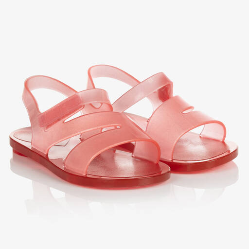 Mini Melissa-Pink Shimmer Jelly Sandals | Childrensalon Outlet