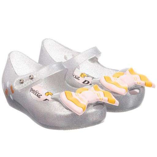 Mini Melissa-Silver Dumbo Jelly Shoes  | Childrensalon Outlet