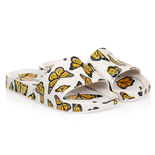 Mini Melissa-White Butterfly Sliders | Childrensalon Outlet
