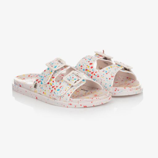 Mini Melissa-Белые резиновые сандалии в крапинку | Childrensalon Outlet