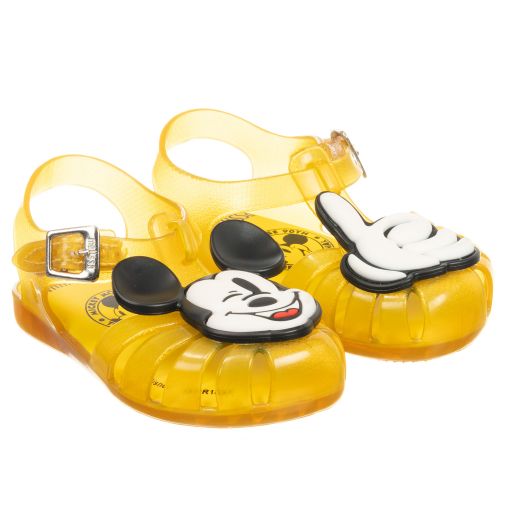 Mini Melissa-حذاء "ديزني" جيلي لون أصفر للمولودات | Childrensalon Outlet