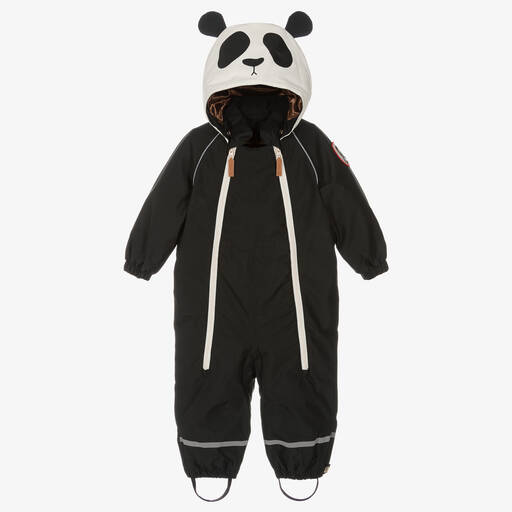 Mini Rodini-Black & Ivory Panda Snowsuit | Childrensalon Outlet