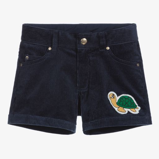 Mini Rodini-Blue Cotton Corduroy Shorts | Childrensalon Outlet