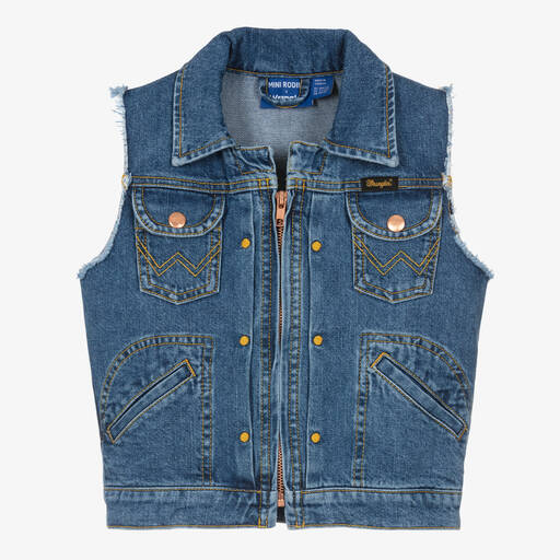 Mini Rodini-Gilet bleu en denim à colombe | Childrensalon Outlet