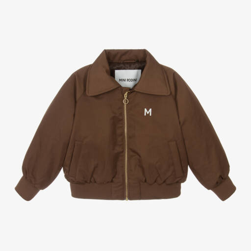 Mini Rodini-Boys Brown Feline Aviator Jacket | Childrensalon Outlet
