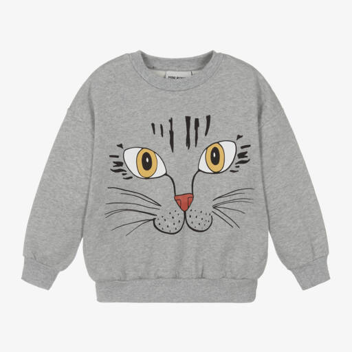 Mini Rodini-Boys Cozy Grey Cat Sweater | Childrensalon Outlet